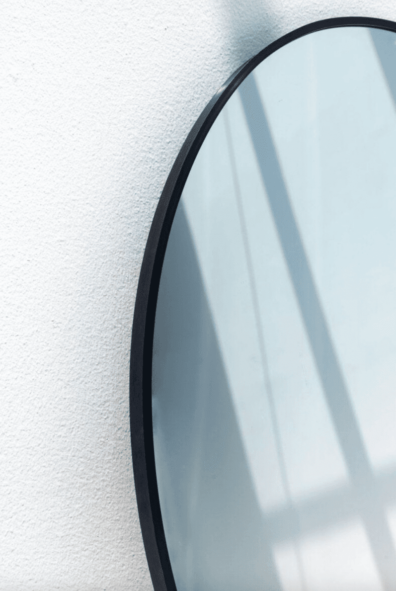 Black Oval Wall Mirror (90x60 CM)