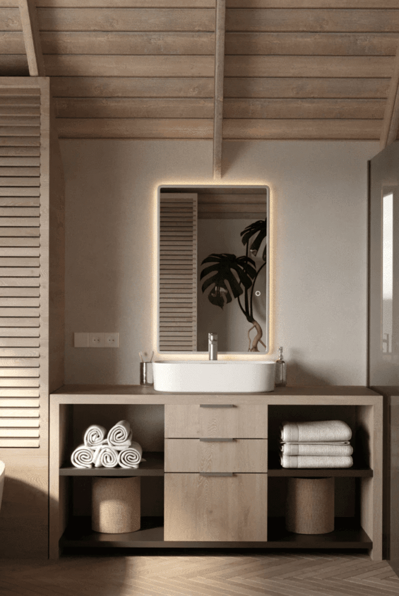 Backlit Silver Wall Mirror with Rounded Corners (3 Sizes) Mirrors Homekode