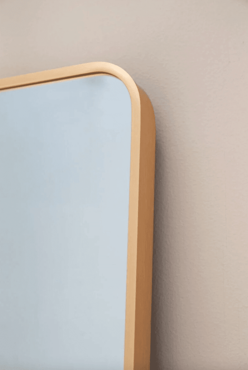 Ziva Rounded Corners Rectangular Gold Mirror (60x180 CM) Mirrors Homekode