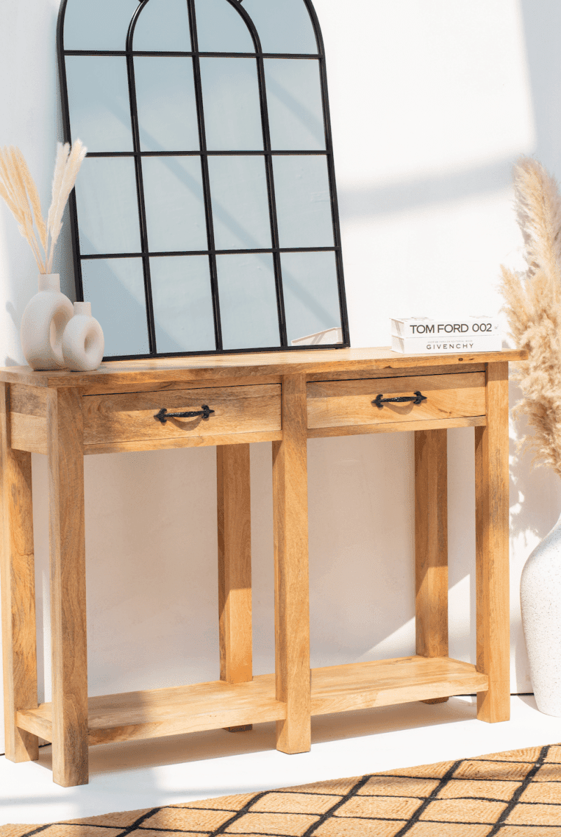 Sibylla Wooden Console with Two Drawers Homekode