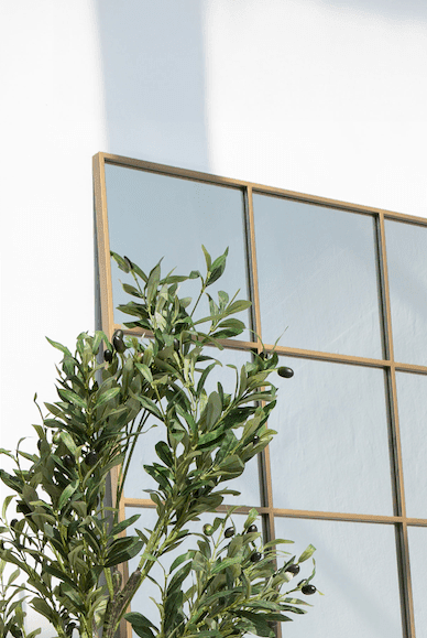 Freya XL Brass Rectangular Window Mirror (210x120 CM) Mirrors Homekode