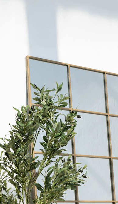 Freya XL Brass Rectangular Window Mirror (210x120 CM) Mirrors Homekode