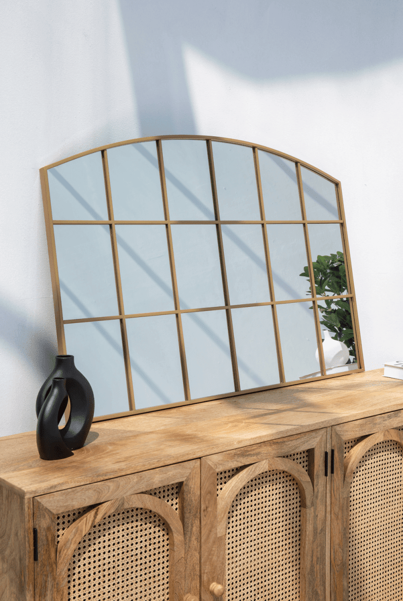 Raven Gold Window Gold Console Mirror (120x80 CM) Homekode