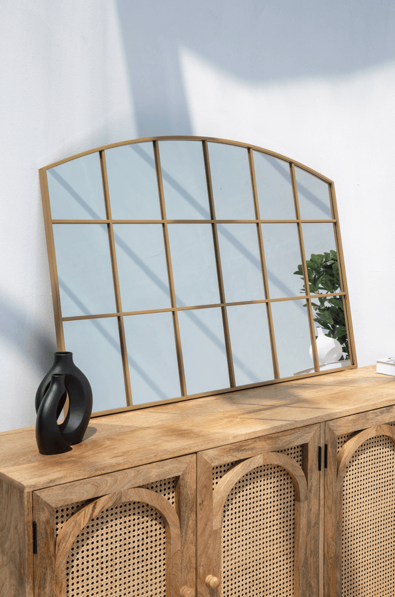 Raven Gold Window Gold Console Mirror (120x80 CM) Homekode