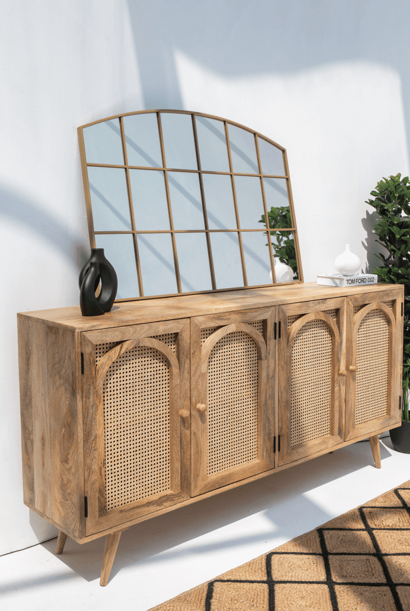 Raven Gold Window Gold Console Mirror (120x80 CM) Homekode