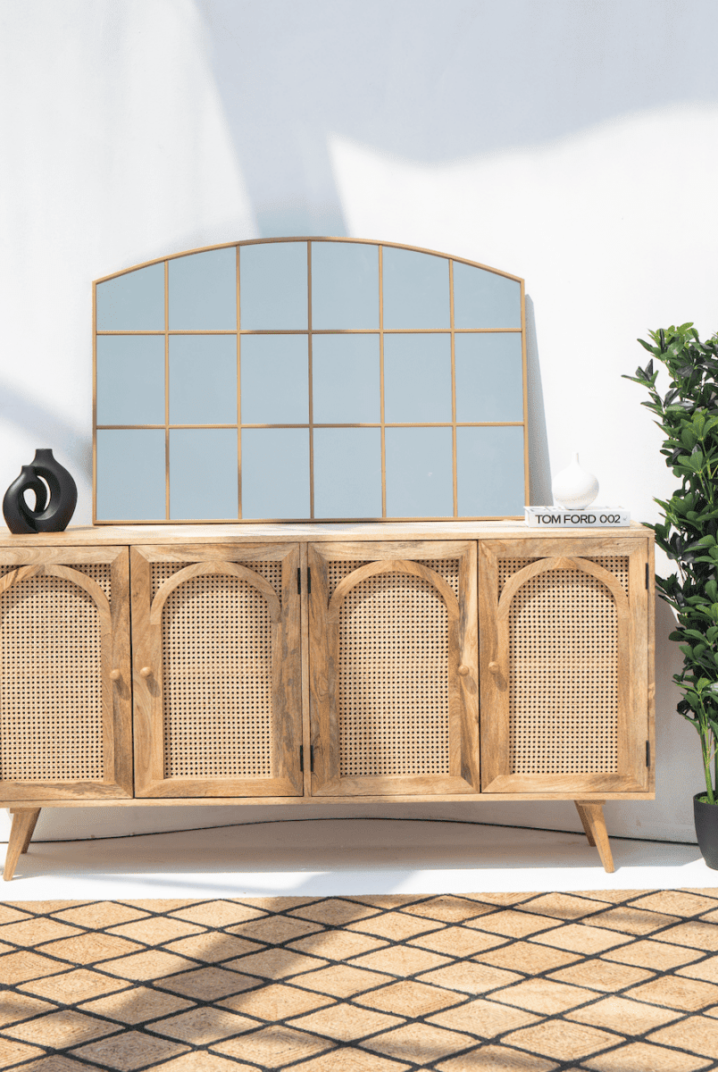 Raven Gold Window Gold Console Mirror (120x80 CM) Homekode