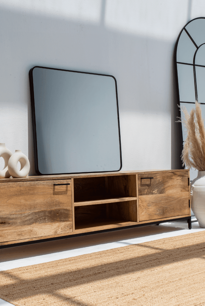 Black Square Rounded Corners Vanity & Hallway Mirror (80x80 CM) Mirrors Homekode