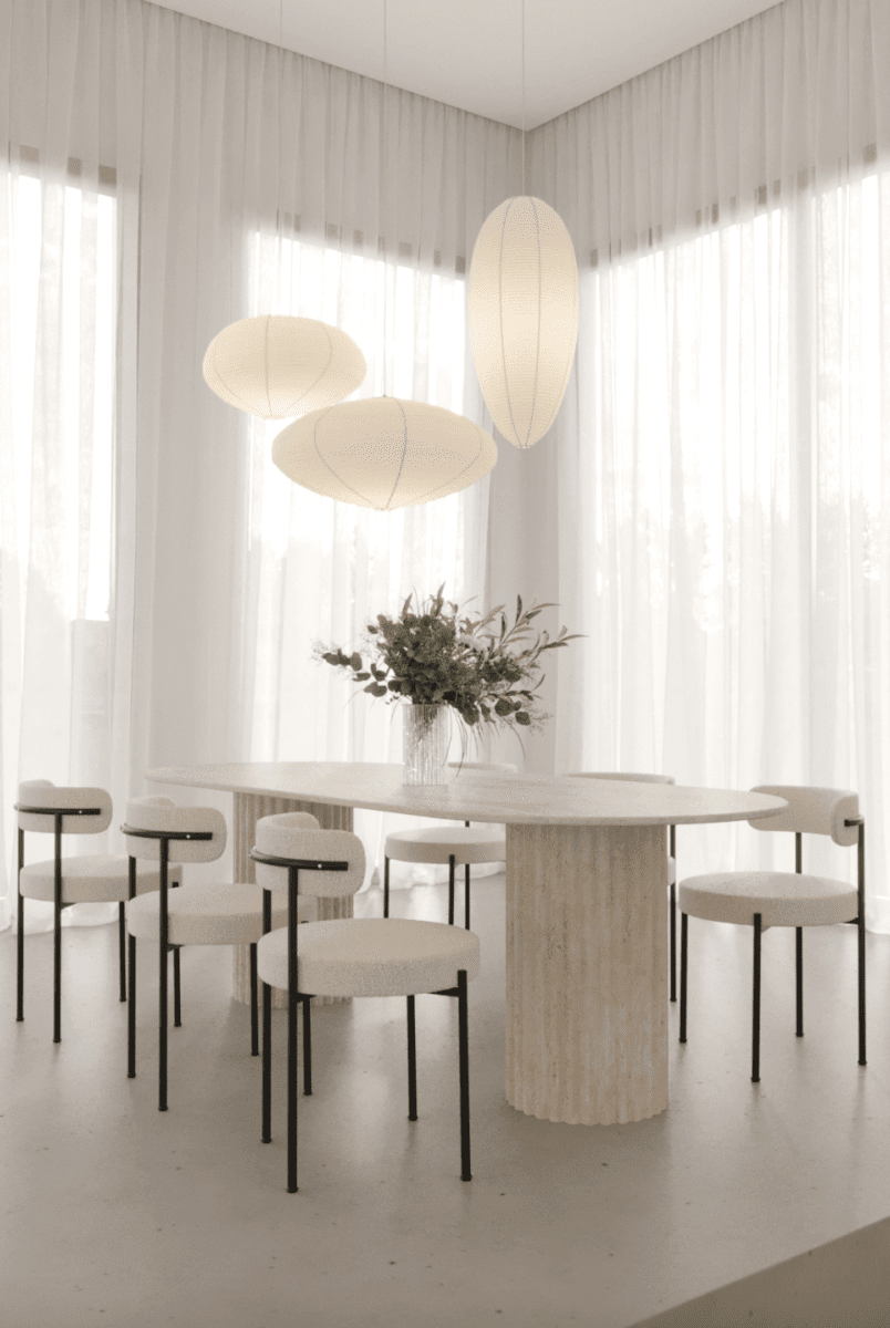 Valeria Travertine Oval Top Dining Table (2 Size) Homekode