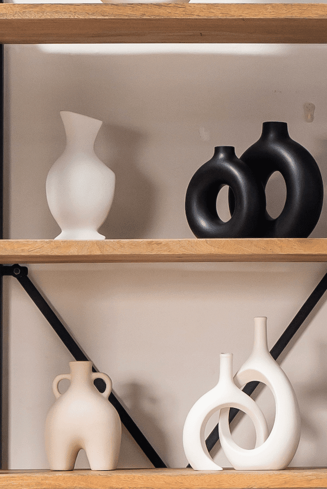 Black Ceramic Donut Vase (2 Sizes)