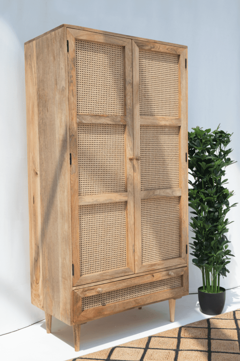 Selena Rattan Doors Cabinet Homekode