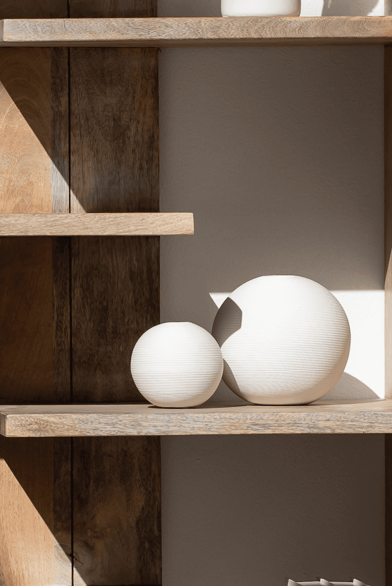 Round Ceramic Off-White Vase (2 Sizes)