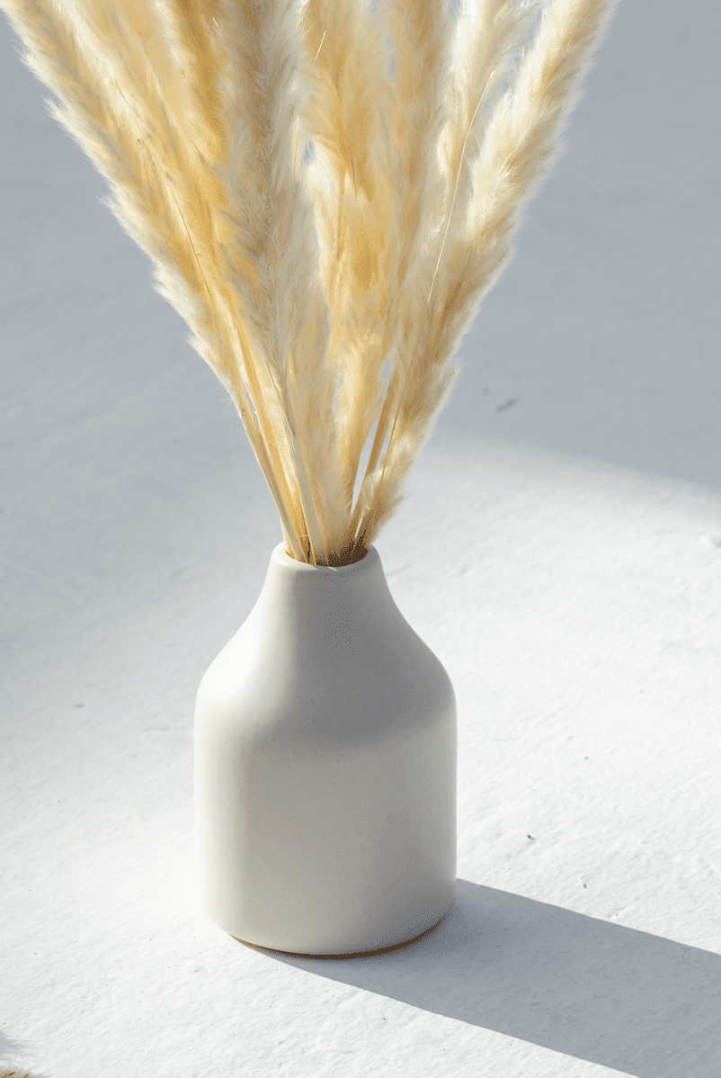Round White Elongated Ceramic Vase
