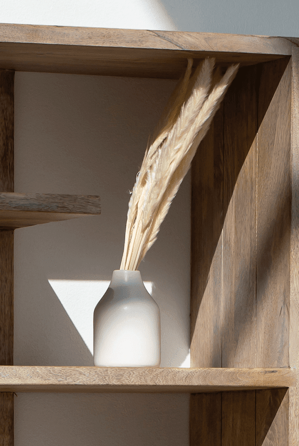 Round White Elongated Ceramic Vase