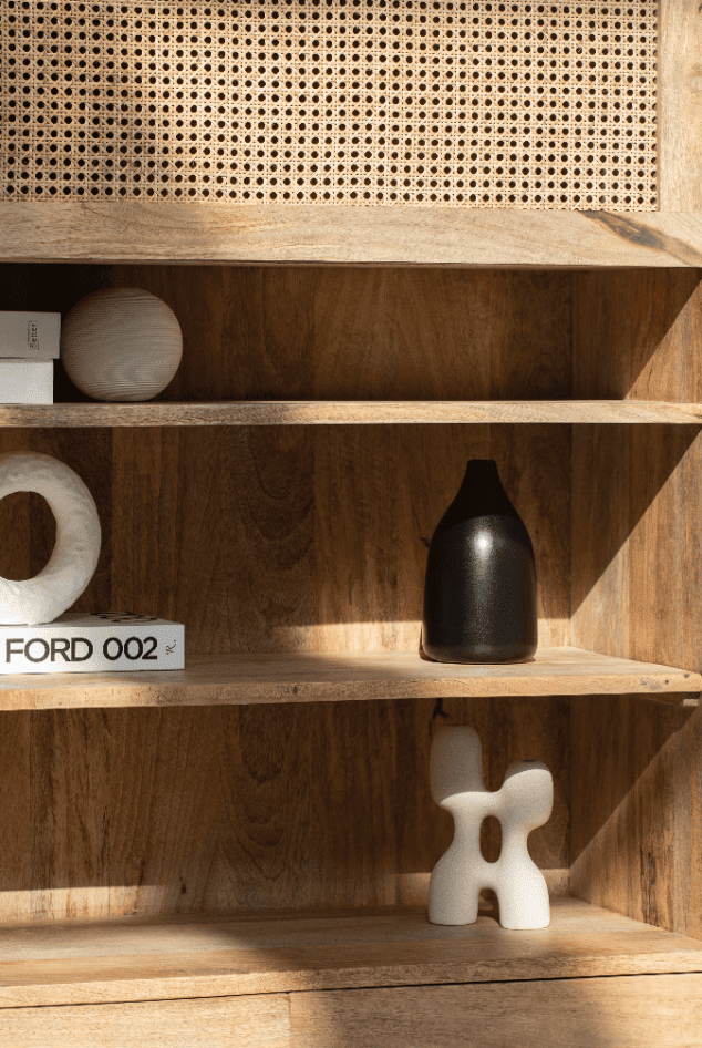 Black Ceramic Round Elongated Vase