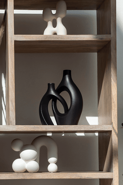 Ceramic Nordic Minimalist 2 in 1 Black Vase