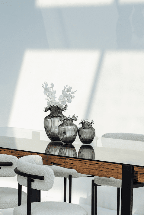 Black Tansparent Glass Wave Vase (3 Sizes)