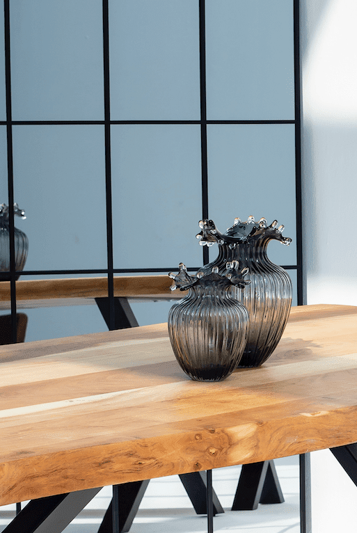 Black Tansparent Glass Wave Vase (3 Sizes)