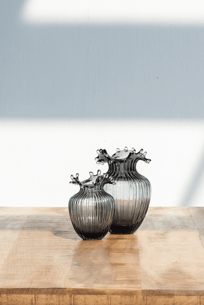 Black Tansparent Glass Wave Vase (3 Sizes)