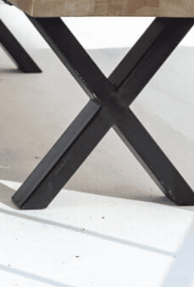 Railway Wood Industrial Design Bench (4 Sizes) 120x40x45 CM Black/X Shape