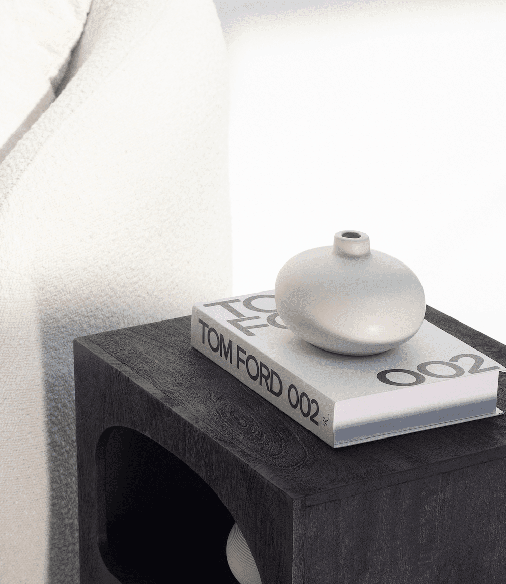 Flat Round White Ceramic Vase