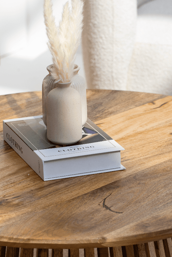 Long Mini Beige Ceramic Vase (8x14 CM)