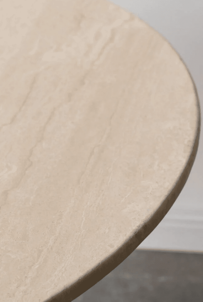 Zoey Hourglass Leg Travertine Round Dining Table (3 Sizes)