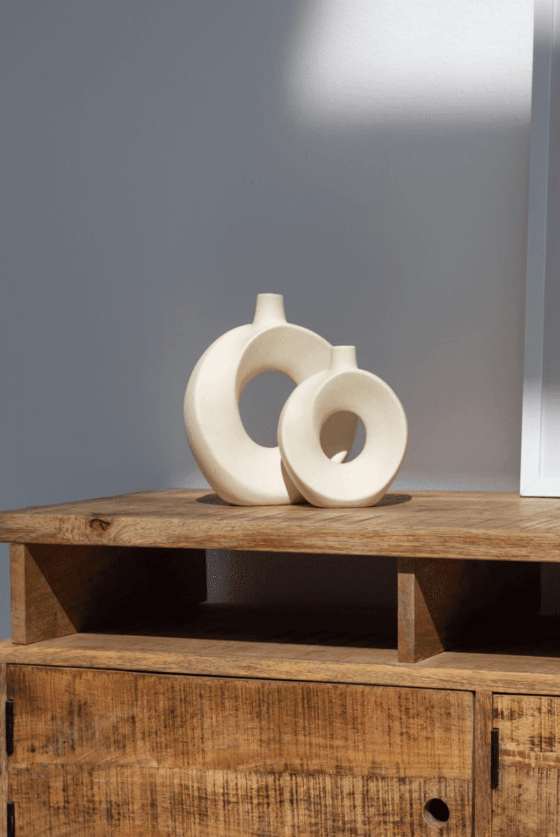 Swirly Cream Donut Ceramic Vase (3 Sizes)