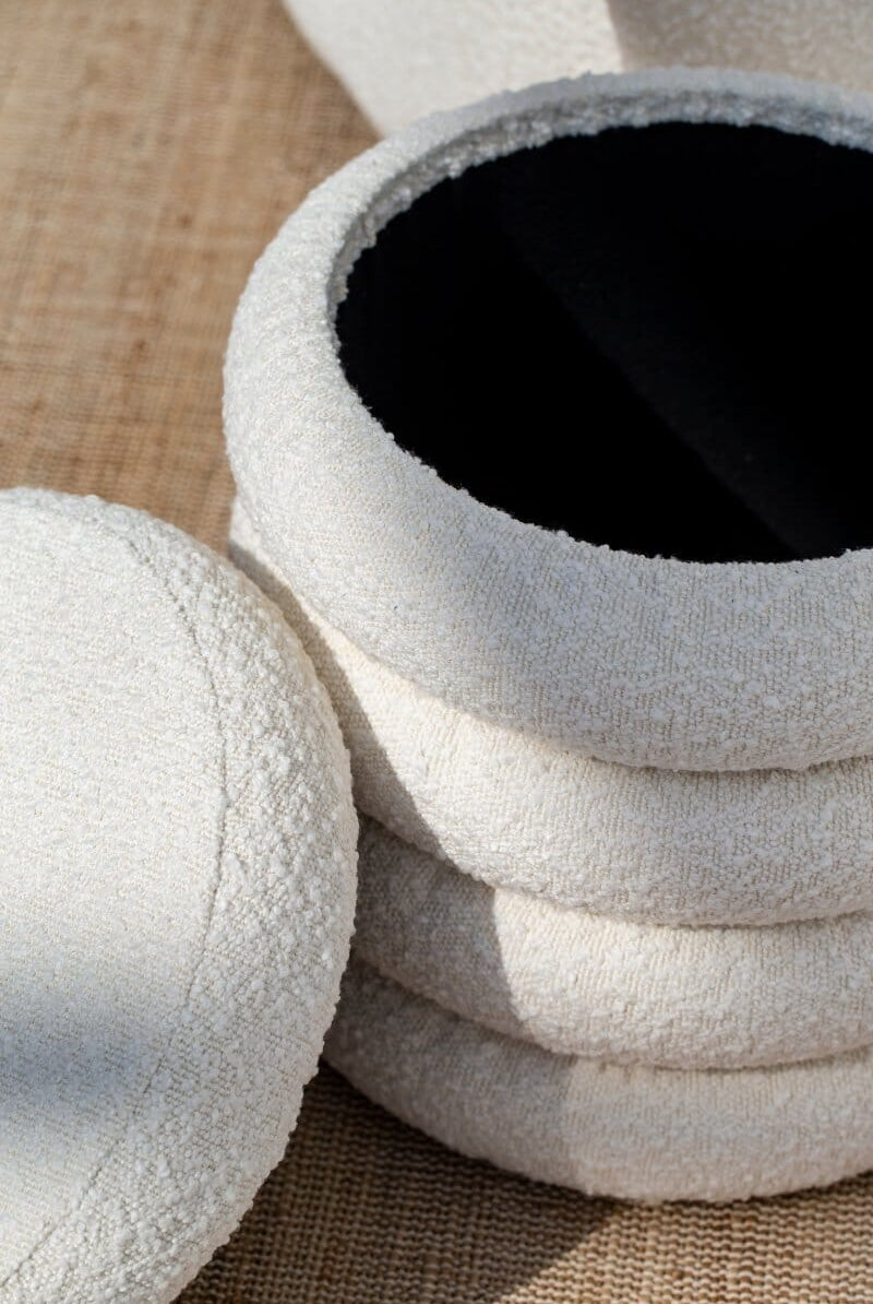 Layers Boucle Pouf Ottoman (45x40 CM) Homekode