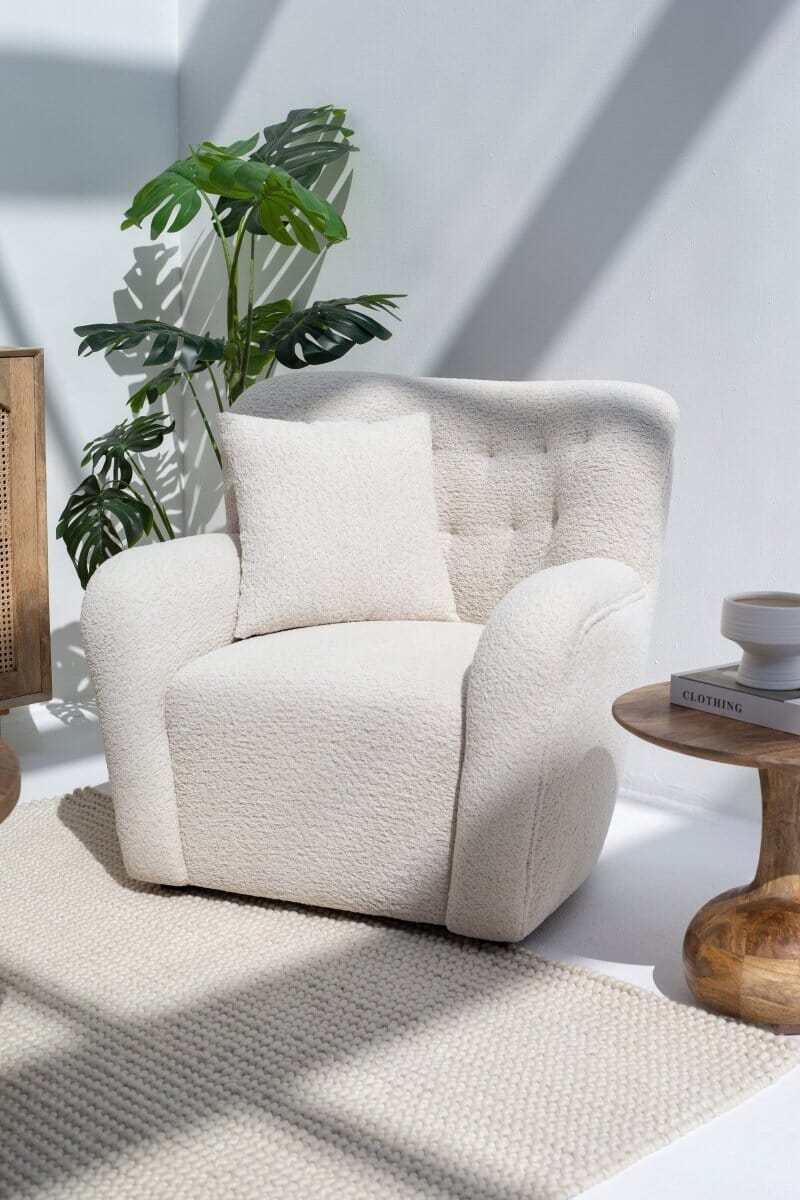 Sicily Boucle Sofa Chair with Arms