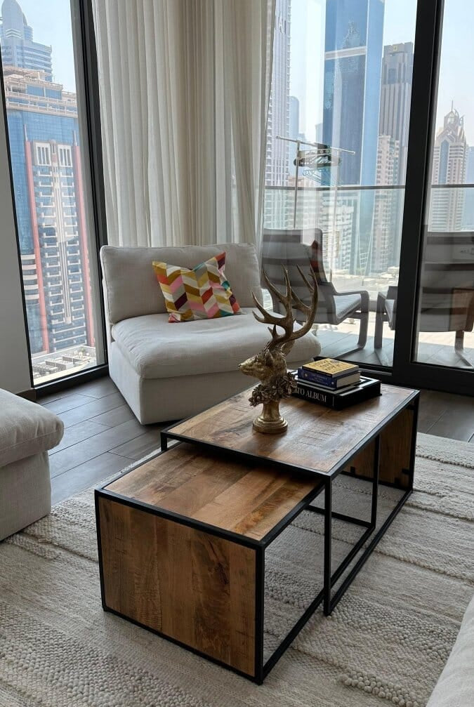 Hannah Nesting Rectangular Wooden Coffee Table