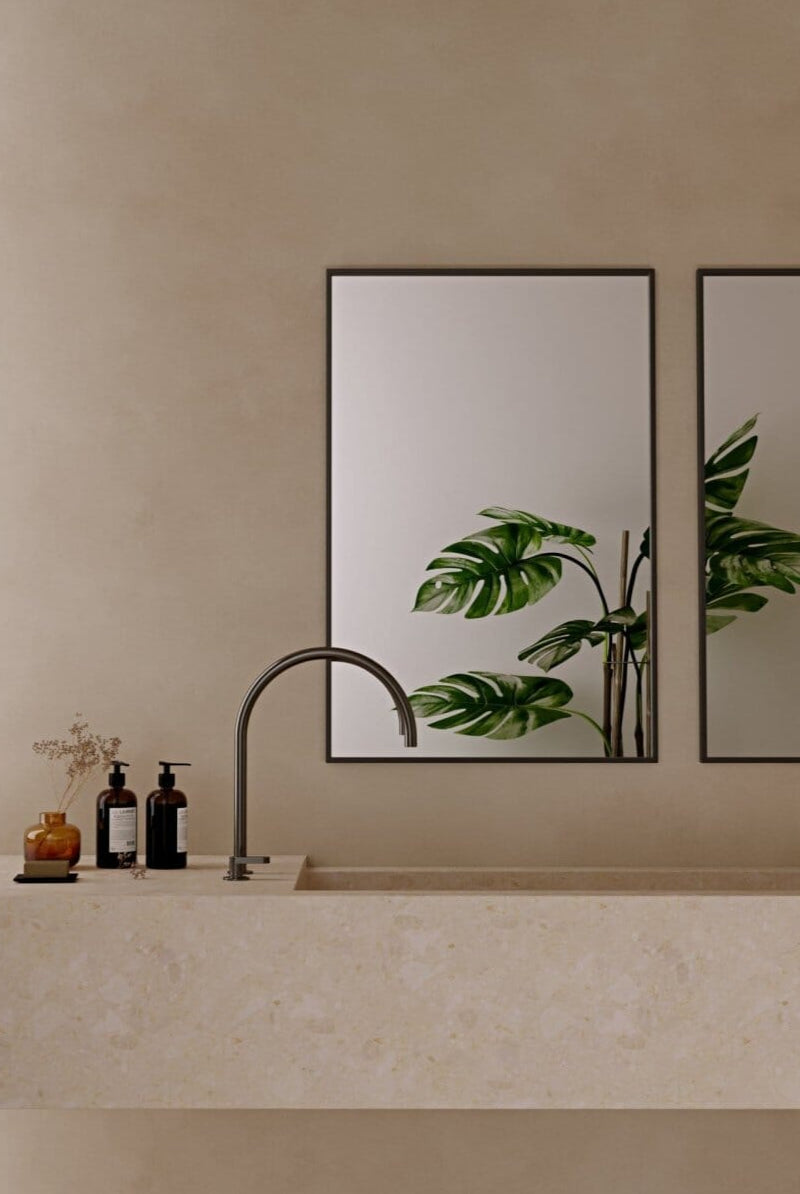 Black Rectangular Wall Mirror (90x60 CM)