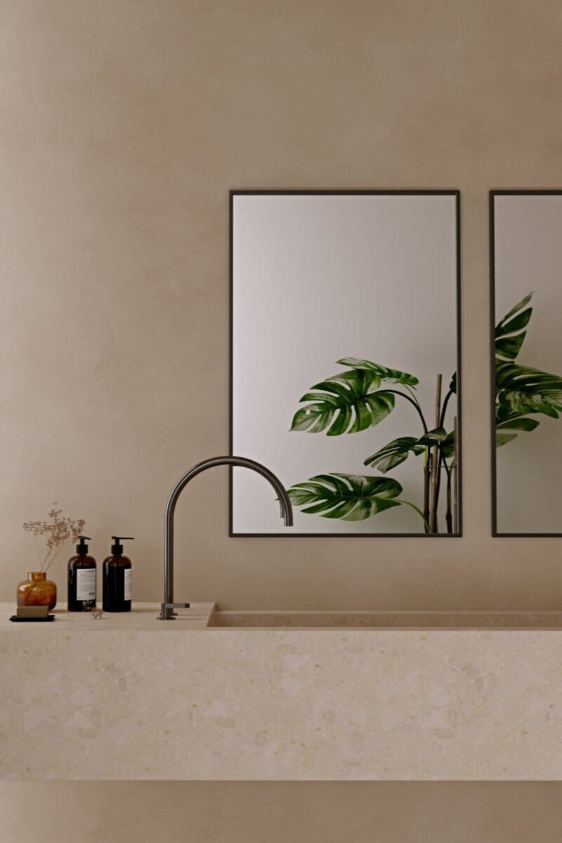 Black Rectangular Wall Mirror (90x60 CM)