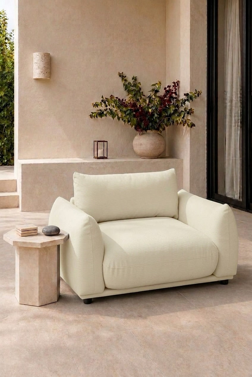 Alannah Ivory Cream Outdoor Lounge Chair