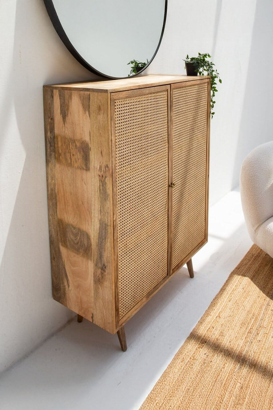 Marcella Rustic Mango Wood Slatted Cabinet (3 Sizes)