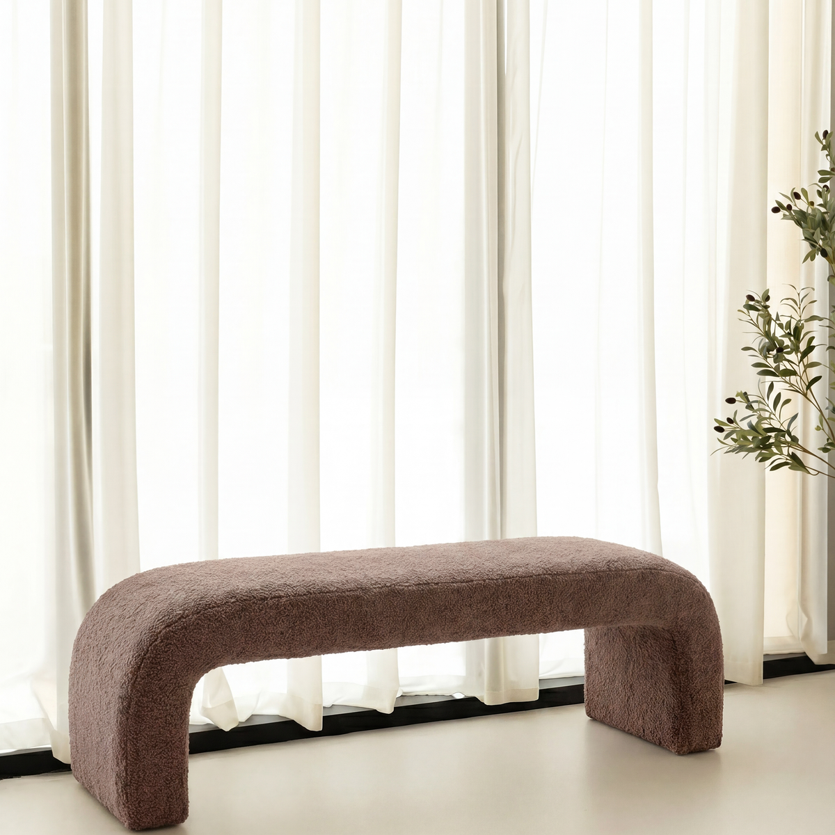 Elevate Your Space with a Sculptural Cocoa Dust Arch Bench – Homekode