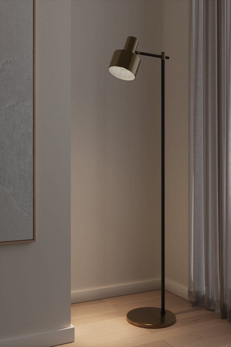 Vintage Standing Black & Gold Floor Lamp (160 CM) 