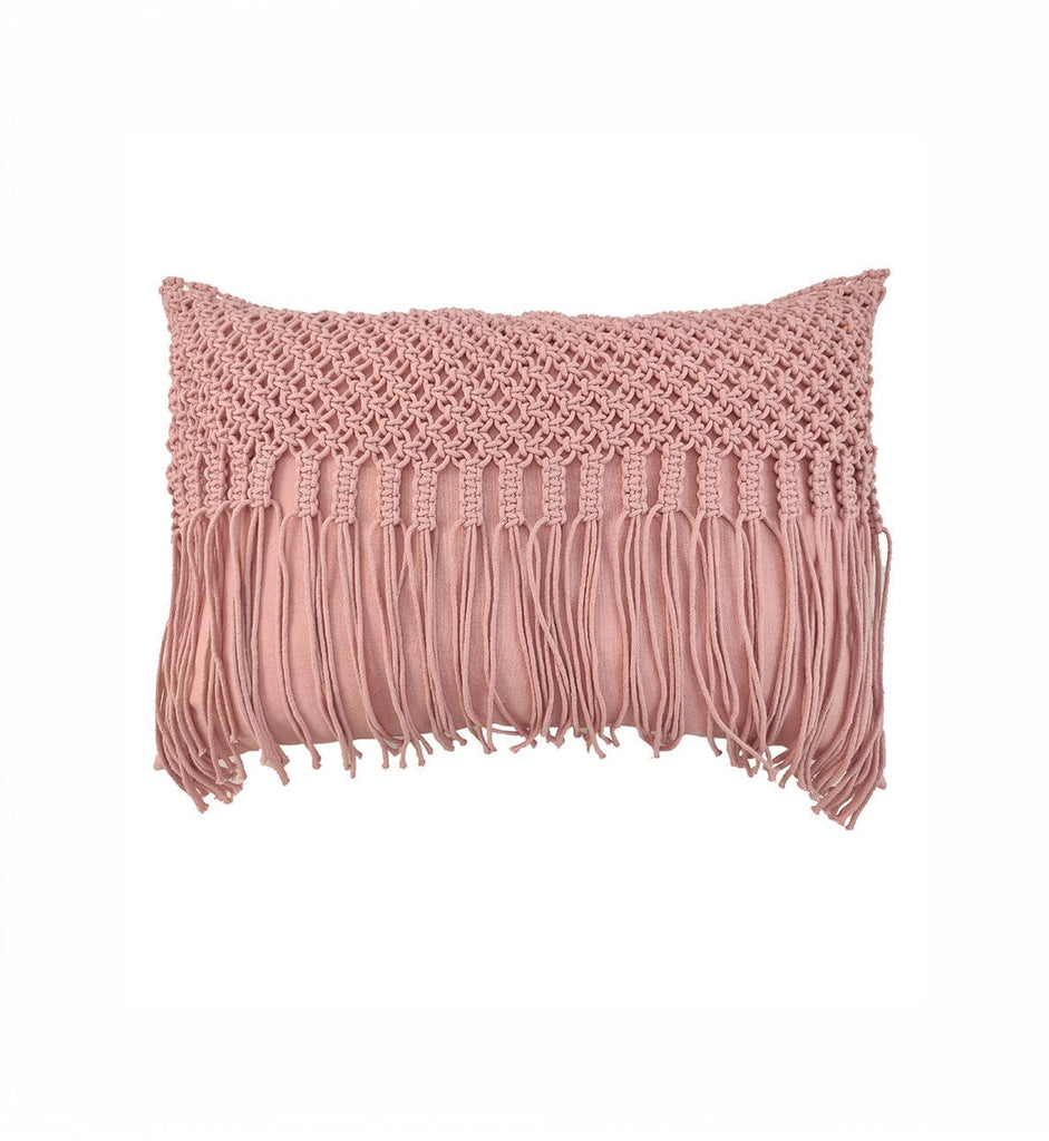 Pink Fringes Cushion With Filler (50x70 CM) Cushion -- Cushion With Filler RAM 