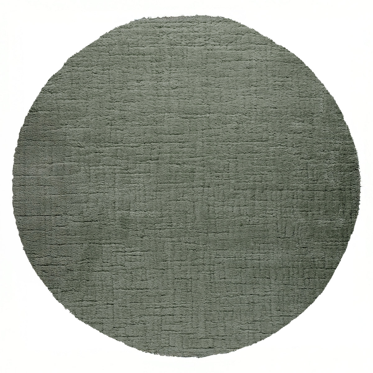 Army Green Round Rug Babel Plain Green Round Rug | Modern Textured Circular Rug UAE – Homekode