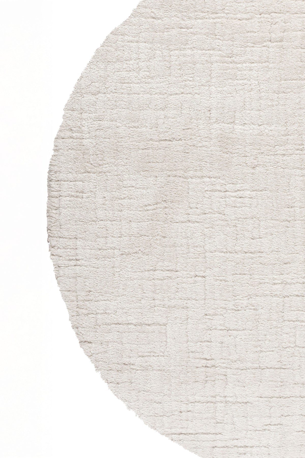 White Design Round Rug Babel Plain Off White Round Rug | Minimal Modern Circular Rug UAE ...