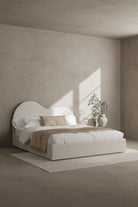 Serenade Boucle Fabric Bed with Wavy Headboard DUR 