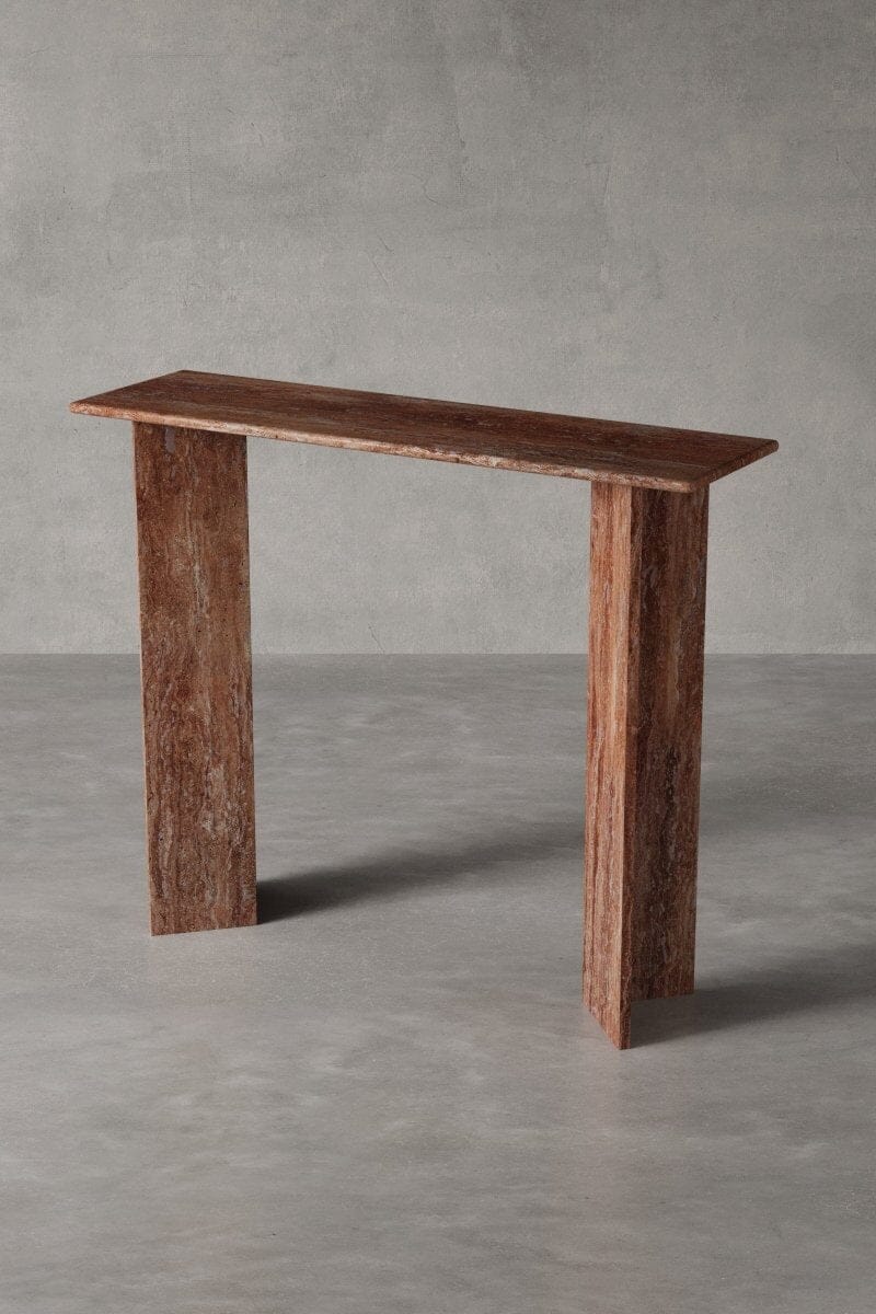 Vanya Red Travertine Console Table