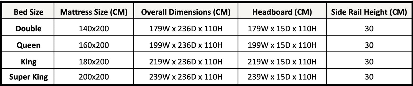 Size chart