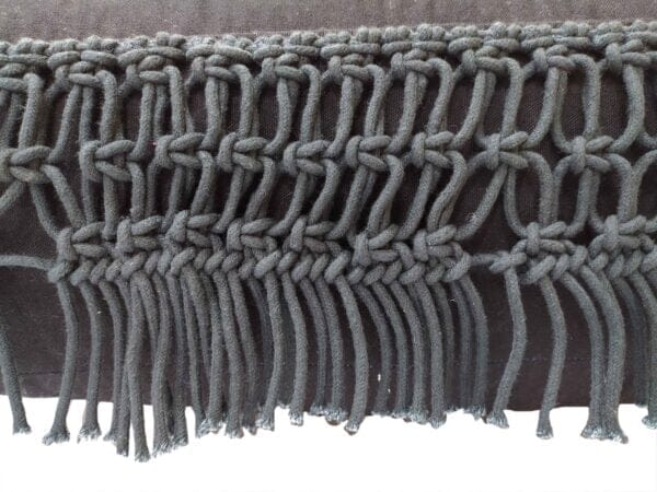 Black Cotton Knotted Pouf (55x55x15 CM)