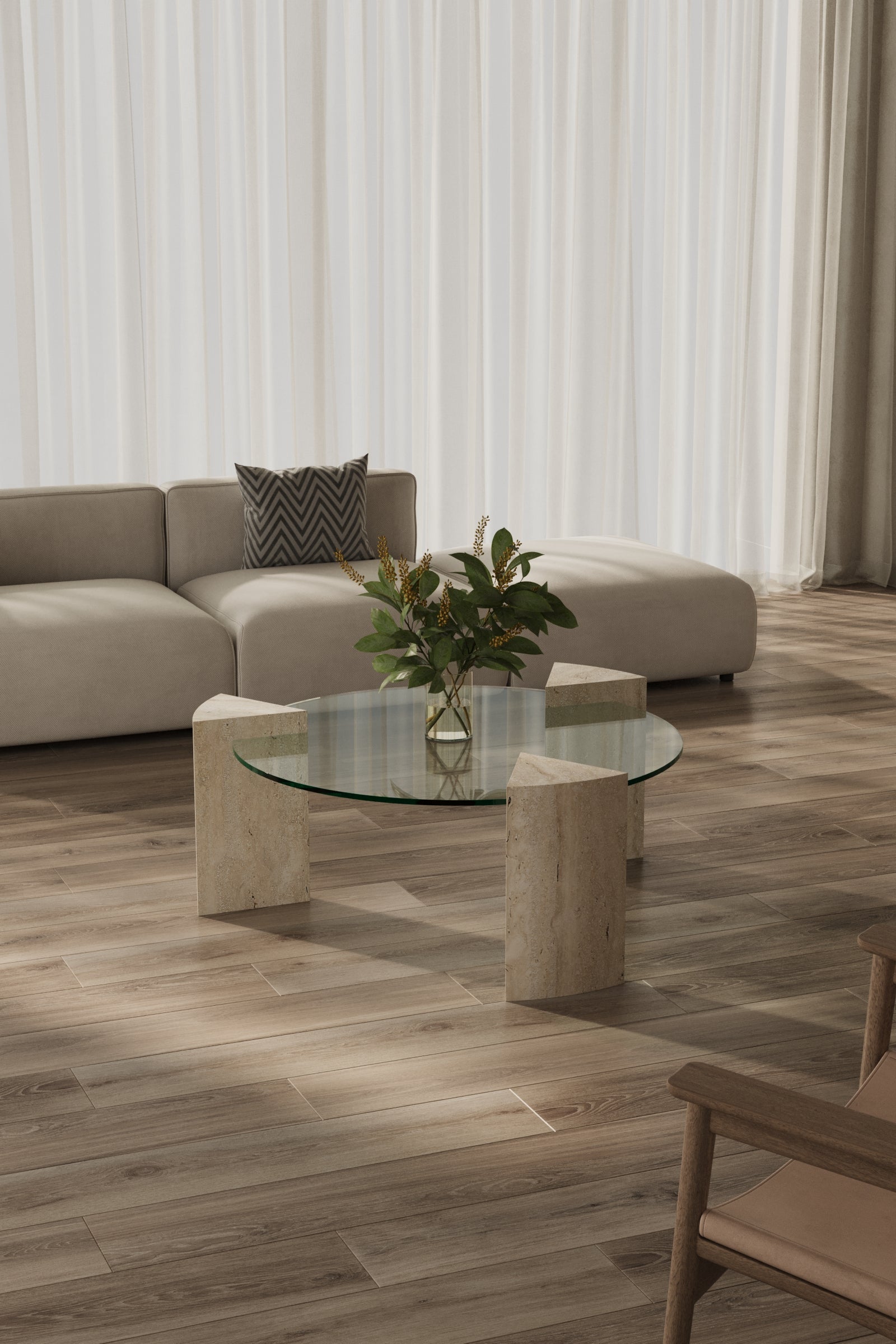 Greer Travertine Coffee Table