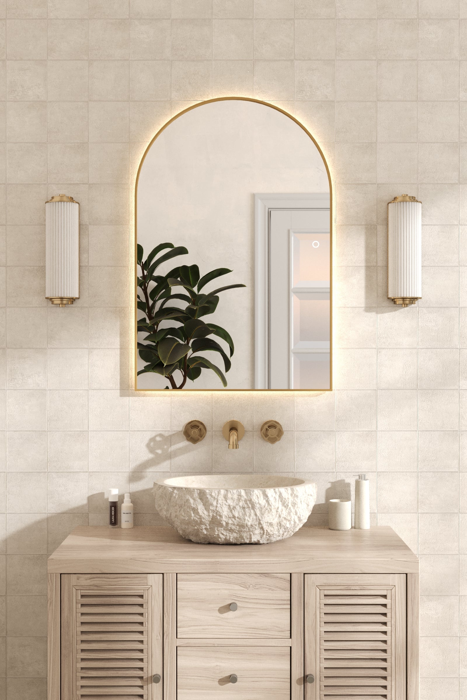 Gold Arch Wall Mirror (90x60CM)