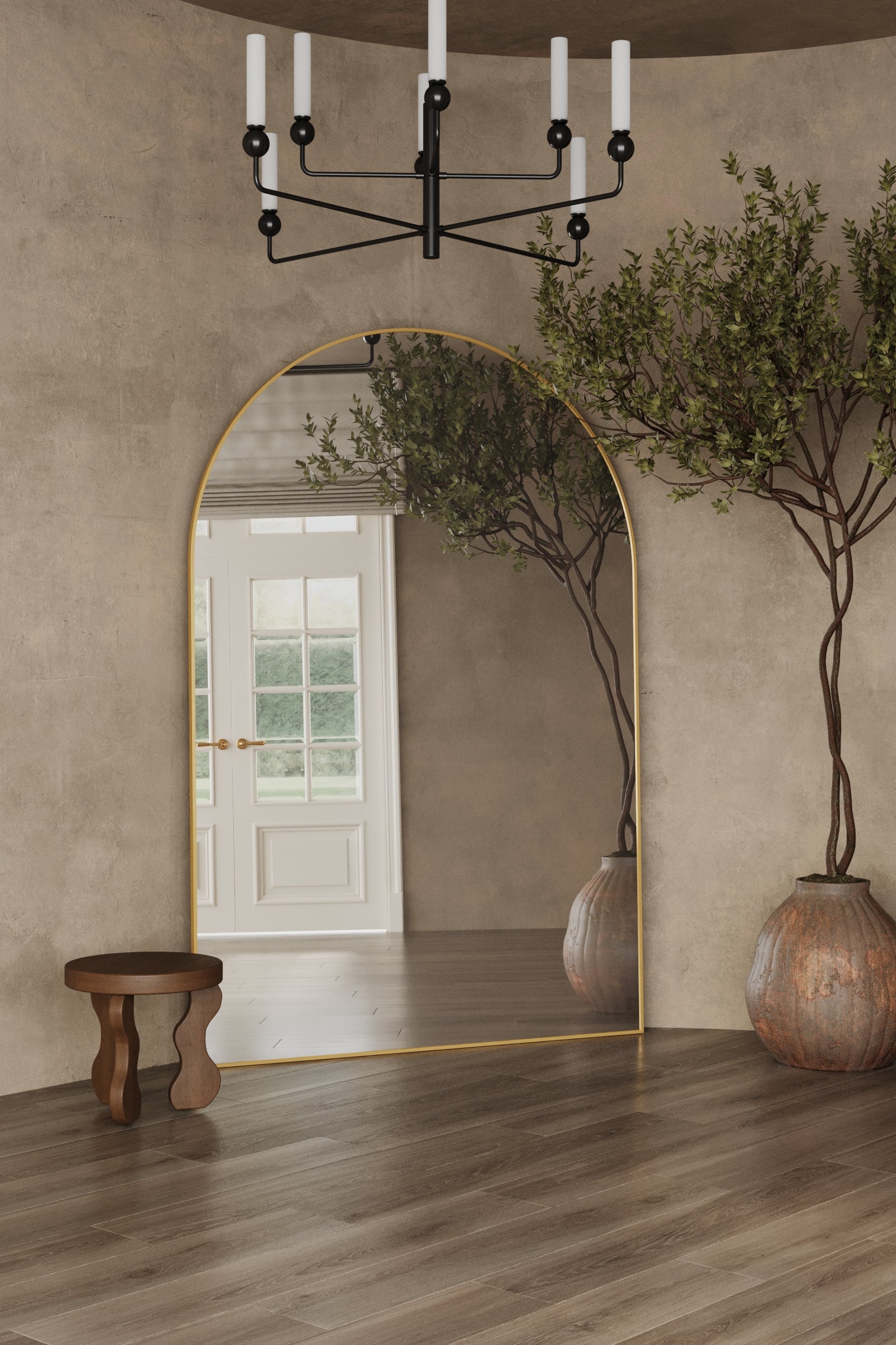 Odin XL Gold Arch Full Length Mirror for Modern Interior Styling – Homekode