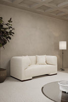 Breanna Off White Bouclé Sofa (2 & 3 Seater) Homekode 2 Seater (174CM Width x 94CM Depth x 75CM Height) 