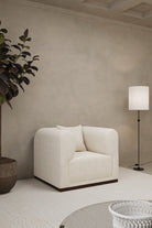 Breanna Off White Boucle Lounge Sofa Chair Homekode 