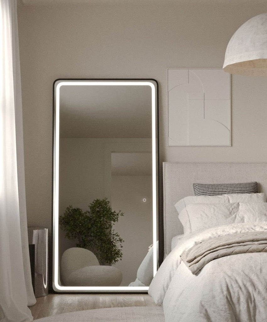 Black LED Rectangle Mirror with Rounded Corners (9 Sizes)