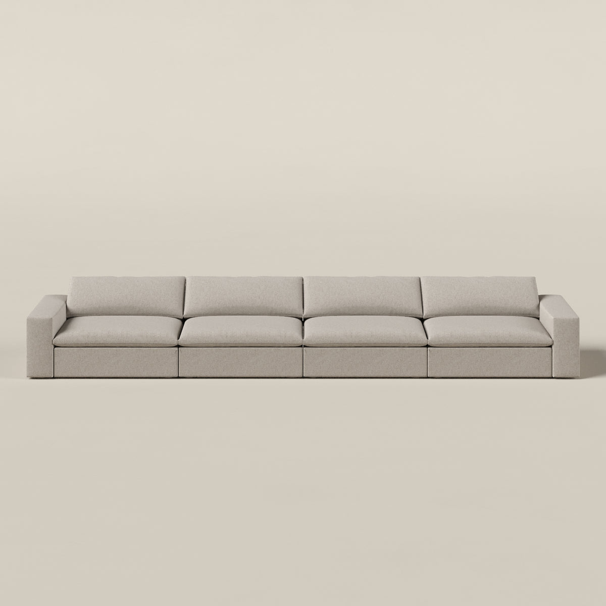 Orvella Champagne Beige 4 Seater Sofa for Modern Living Room Seating ...